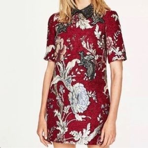 Zara Embroidered Floral Mini Dress